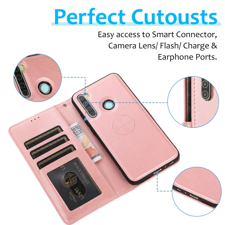 For Xiaomi Redmi Note 8 Calf Texture 2 in 1 Detachable Magnetic Back Cover Horizontal Flip Leather Case with Holder & Card Slots & Wallet & Photo Frame