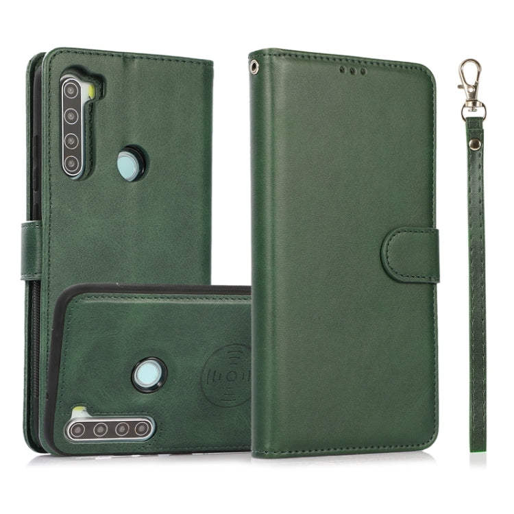 For Xiaomi Redmi Note 8 Calf Texture 2 in 1 Detachable Magnetic Back Cover Horizontal Flip Leather Case with Holder & Card Slots & Wallet & Photo Frame