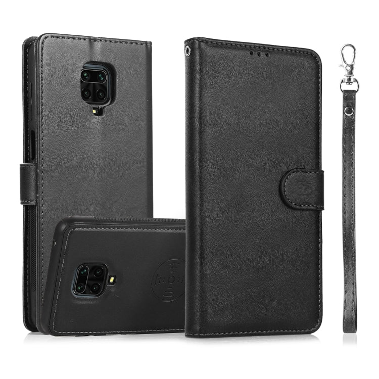 For Xiaomi Redmi Note 9s Calf Texture 2 in 1 Detachable Magnetic Back Cover Horizontal Flip Leather Case with Holder & Card Slots & Wallet & Photo Frame