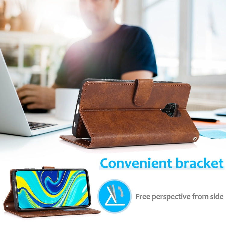 For Xiaomi Redmi Note 9s Calf Texture 2 in 1 Detachable Magnetic Back Cover Horizontal Flip Leather Case with Holder & Card Slots & Wallet & Photo Frame