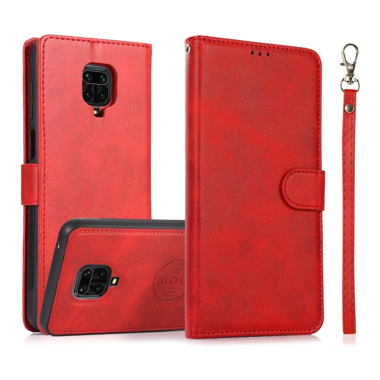 For Xiaomi Redmi Note 9s Calf Texture 2 in 1 Detachable Magnetic Back Cover Horizontal Flip Leather Case with Holder & Card Slots & Wallet & Photo Frame