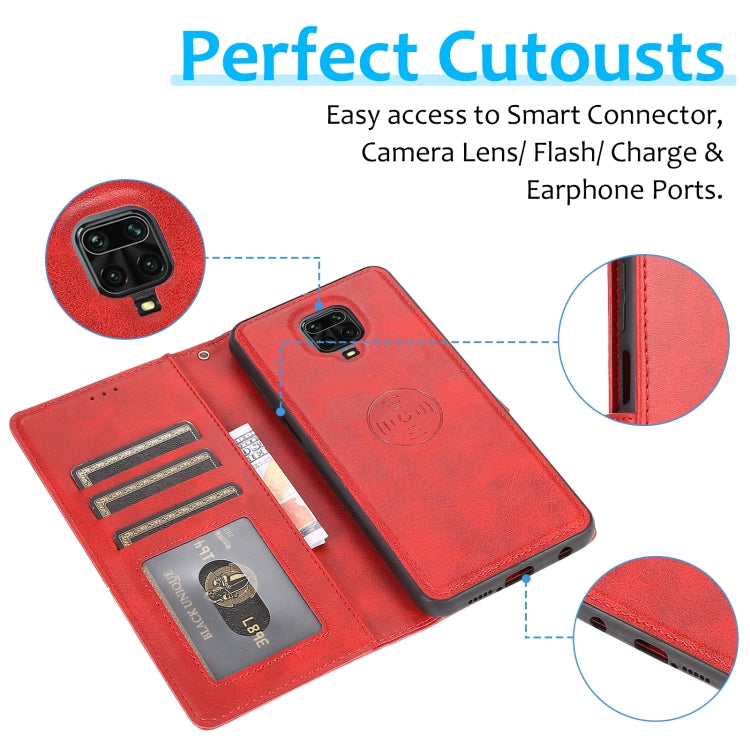 For Xiaomi Redmi Note 9s Calf Texture 2 in 1 Detachable Magnetic Back Cover Horizontal Flip Leather Case with Holder & Card Slots & Wallet & Photo Frame