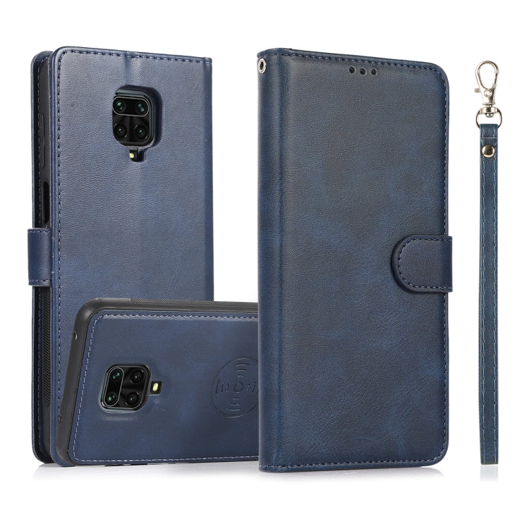 For Xiaomi Redmi Note 9s Calf Texture 2 in 1 Detachable Magnetic Back Cover Horizontal Flip Leather Case with Holder & Card Slots & Wallet & Photo Frame