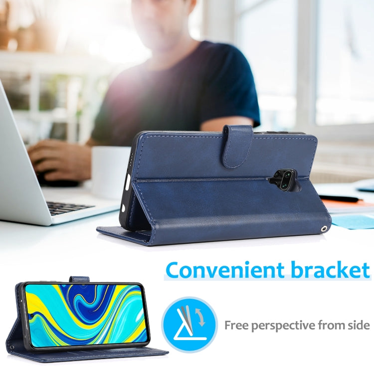 For Xiaomi Redmi Note 9s Calf Texture 2 in 1 Detachable Magnetic Back Cover Horizontal Flip Leather Case with Holder & Card Slots & Wallet & Photo Frame