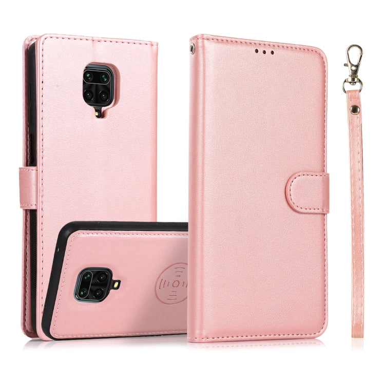 For Xiaomi Redmi Note 9s Calf Texture 2 in 1 Detachable Magnetic Back Cover Horizontal Flip Leather Case with Holder & Card Slots & Wallet & Photo Frame