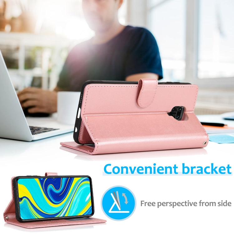 For Xiaomi Redmi Note 9s Calf Texture 2 in 1 Detachable Magnetic Back Cover Horizontal Flip Leather Case with Holder & Card Slots & Wallet & Photo Frame