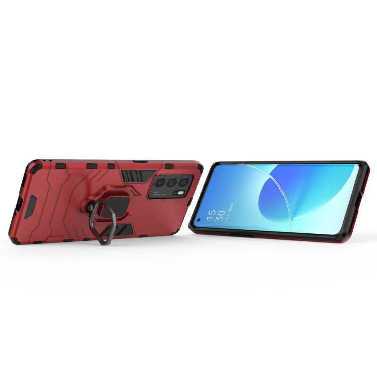 For OPPO Reno6 Pro 5G Shockproof PC + TPU Protective Case with Magnetic Ring Holder