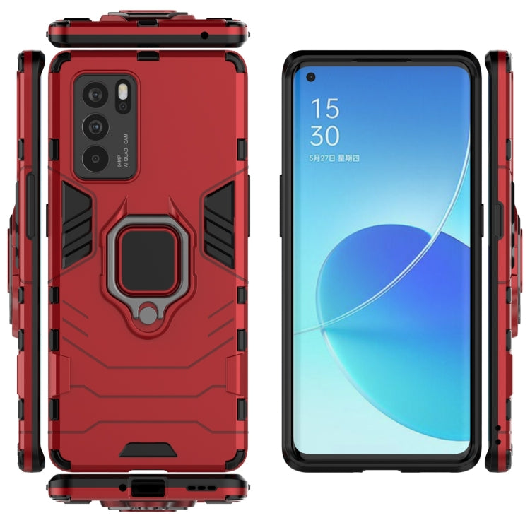 For OPPO Reno6 Pro 5G Shockproof PC + TPU Protective Case with Magnetic Ring Holder