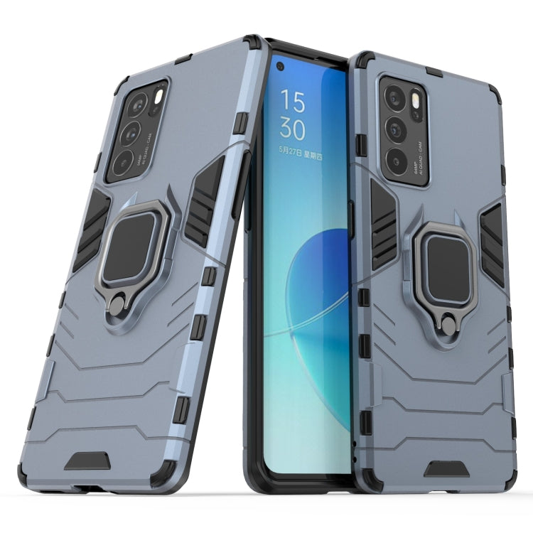 For OPPO Reno6 Pro 5G Shockproof PC + TPU Protective Case with Magnetic Ring Holder
