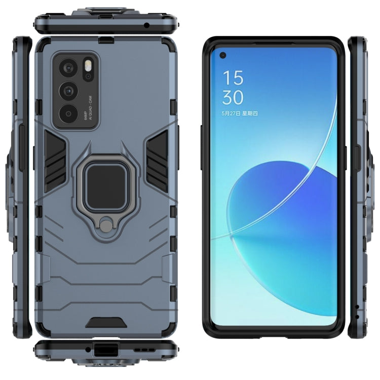 For OPPO Reno6 Pro 5G Shockproof PC + TPU Protective Case with Magnetic Ring Holder