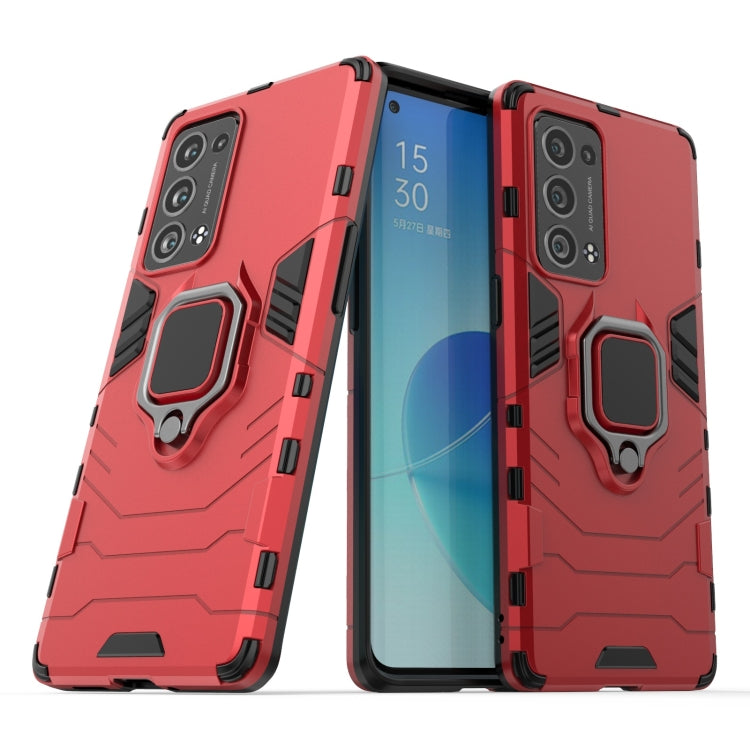 For OPPO Reno6 Pro+ 5G Shockproof PC + TPU Protective Case with Magnetic Ring Holder