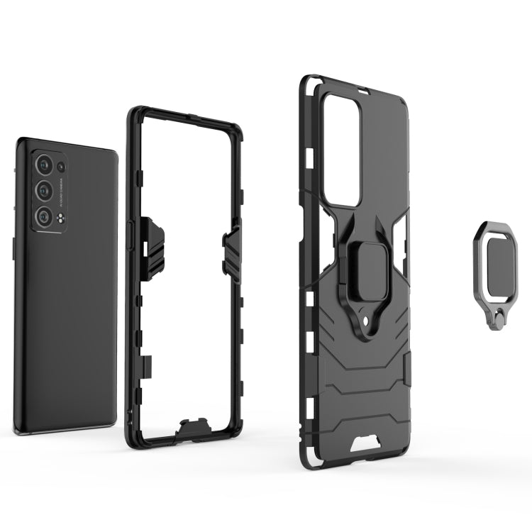For OPPO Reno6 Pro+ 5G Shockproof PC + TPU Protective Case with Magnetic Ring Holder