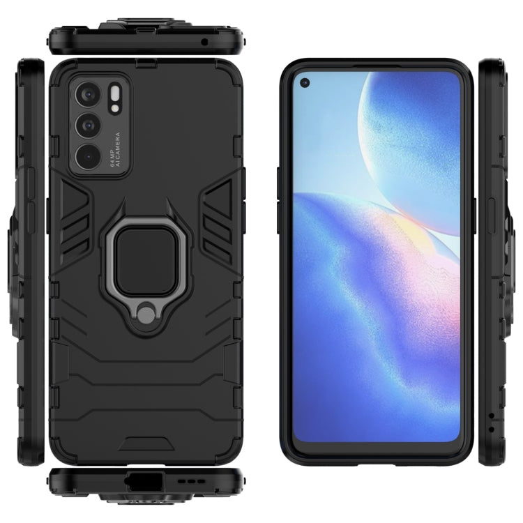 For OPPO Reno6 5G Shockproof PC + TPU Protective Case with Magnetic Ring Holder
