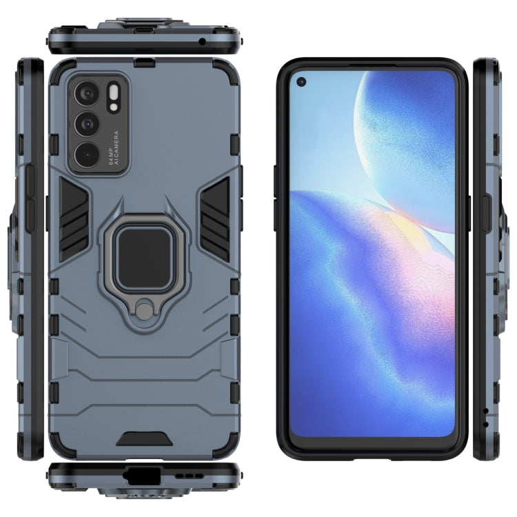 For OPPO Reno6 5G Shockproof PC + TPU Protective Case with Magnetic Ring Holder