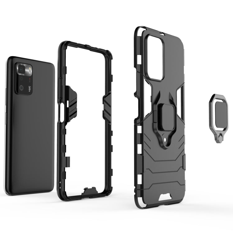 For Xiaomi Redmi Note 10 Pro 5G Shockproof PC + TPU Protective Case with Magnetic Ring Holder