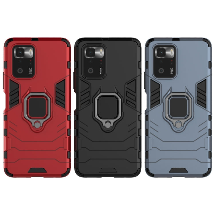 For Xiaomi Redmi Note 10 Pro 5G Shockproof PC + TPU Protective Case with Magnetic Ring Holder
