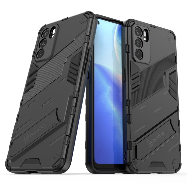 For OPPO Reno6 5G Punk Armor 2 in 1 PC + TPU Shockproof Case with Invisible Holder