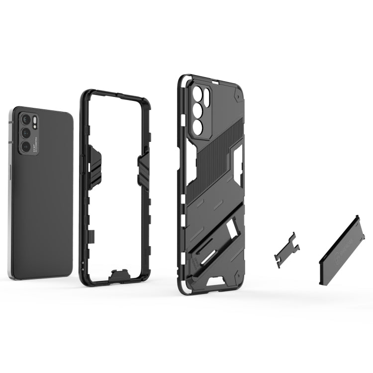 For OPPO Reno6 5G Punk Armor 2 in 1 PC + TPU Shockproof Case with Invisible Holder