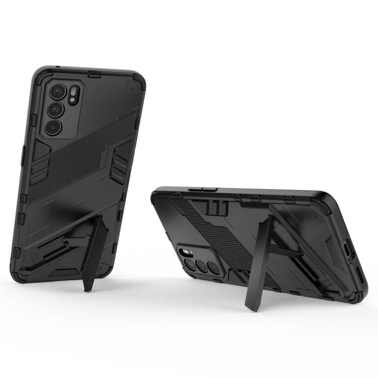 For OPPO Reno6 5G Punk Armor 2 in 1 PC + TPU Shockproof Case with Invisible Holder