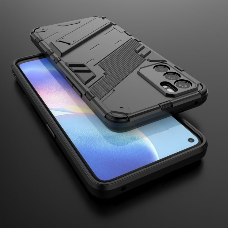 For OPPO Reno6 5G Punk Armor 2 in 1 PC + TPU Shockproof Case with Invisible Holder