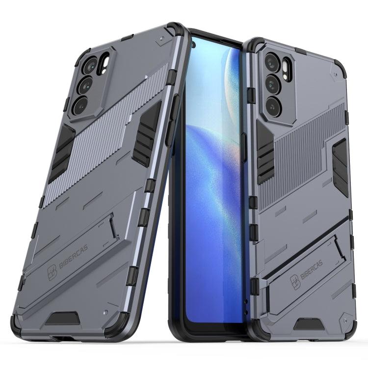 For OPPO Reno6 5G Punk Armor 2 in 1 PC + TPU Shockproof Case with Invisible Holder