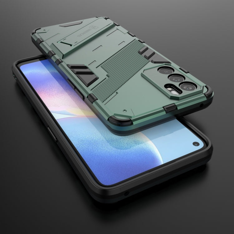 For OPPO Reno6 5G Punk Armor 2 in 1 PC + TPU Shockproof Case with Invisible Holder