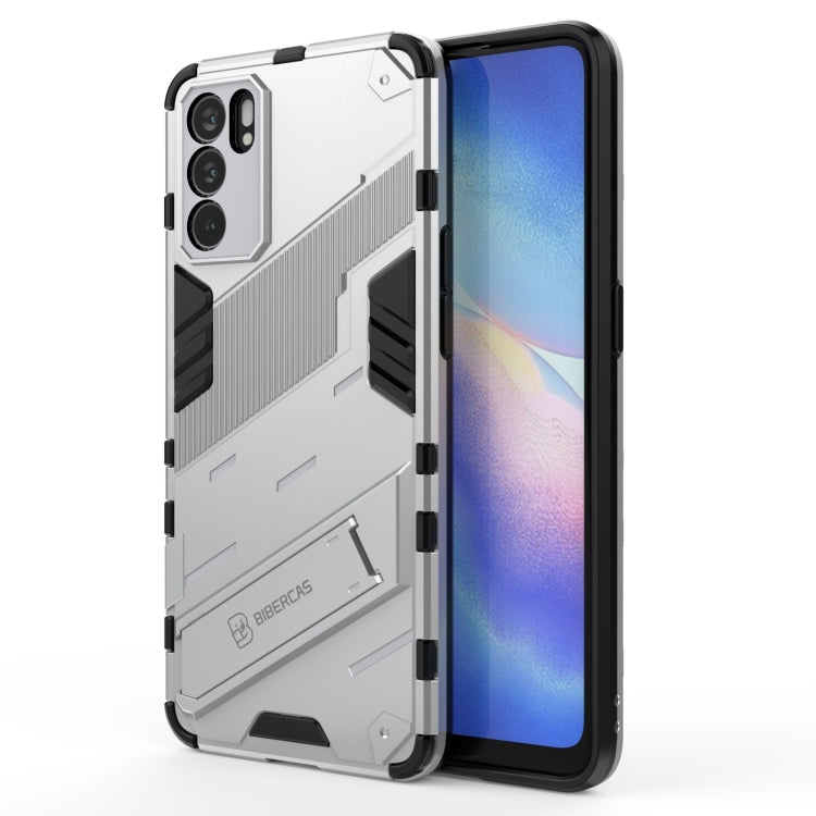 For OPPO Reno6 5G Punk Armor 2 in 1 PC + TPU Shockproof Case with Invisible Holder