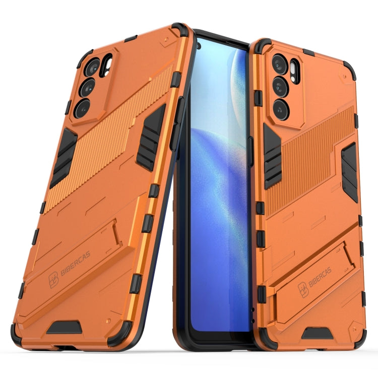 For OPPO Reno6 5G Punk Armor 2 in 1 PC + TPU Shockproof Case with Invisible Holder