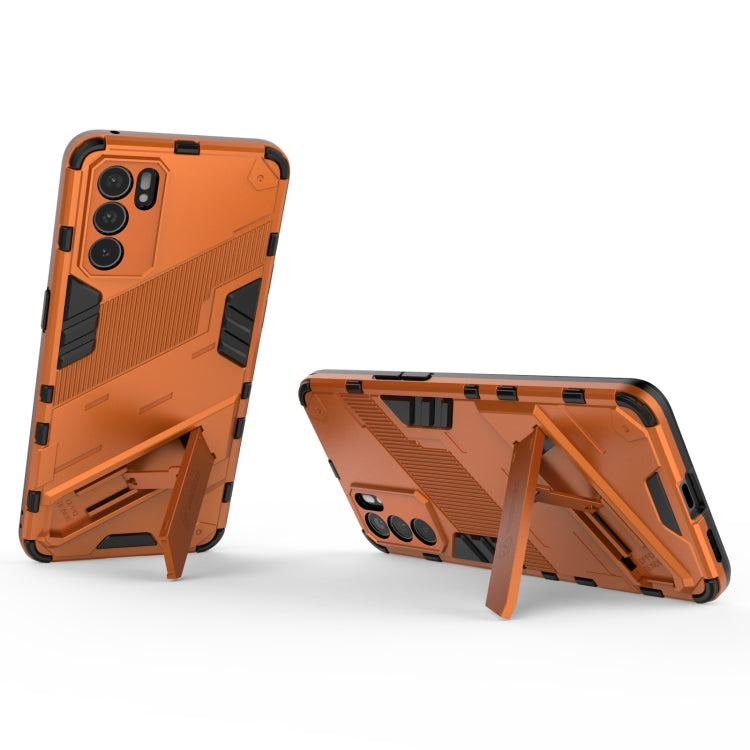 For OPPO Reno6 5G Punk Armor 2 in 1 PC + TPU Shockproof Case with Invisible Holder