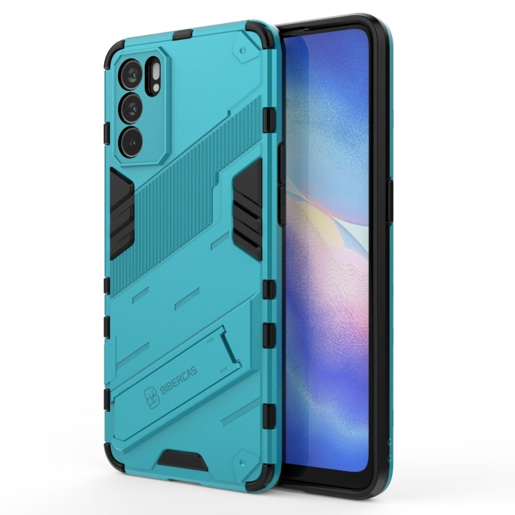 For OPPO Reno6 5G Punk Armor 2 in 1 PC + TPU Shockproof Case with Invisible Holder