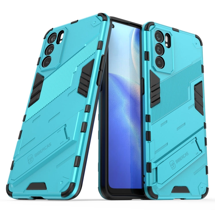 For OPPO Reno6 5G Punk Armor 2 in 1 PC + TPU Shockproof Case with Invisible Holder