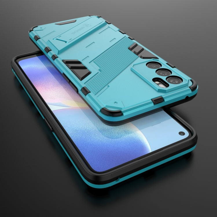 For OPPO Reno6 5G Punk Armor 2 in 1 PC + TPU Shockproof Case with Invisible Holder