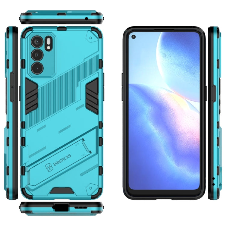 For OPPO Reno6 5G Punk Armor 2 in 1 PC + TPU Shockproof Case with Invisible Holder