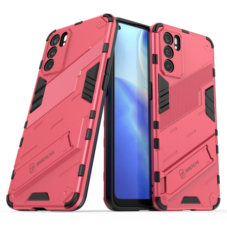 For OPPO Reno6 5G Punk Armor 2 in 1 PC + TPU Shockproof Case with Invisible Holder
