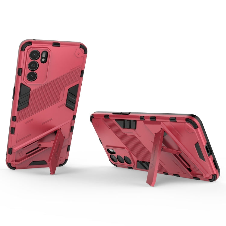 For OPPO Reno6 5G Punk Armor 2 in 1 PC + TPU Shockproof Case with Invisible Holder