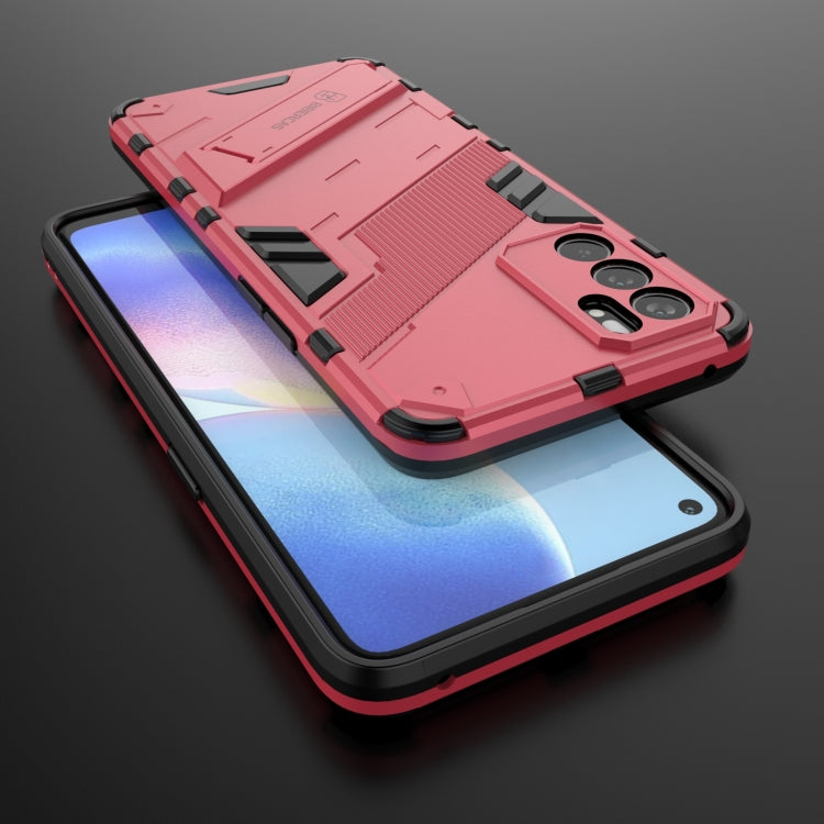 For OPPO Reno6 5G Punk Armor 2 in 1 PC + TPU Shockproof Case with Invisible Holder