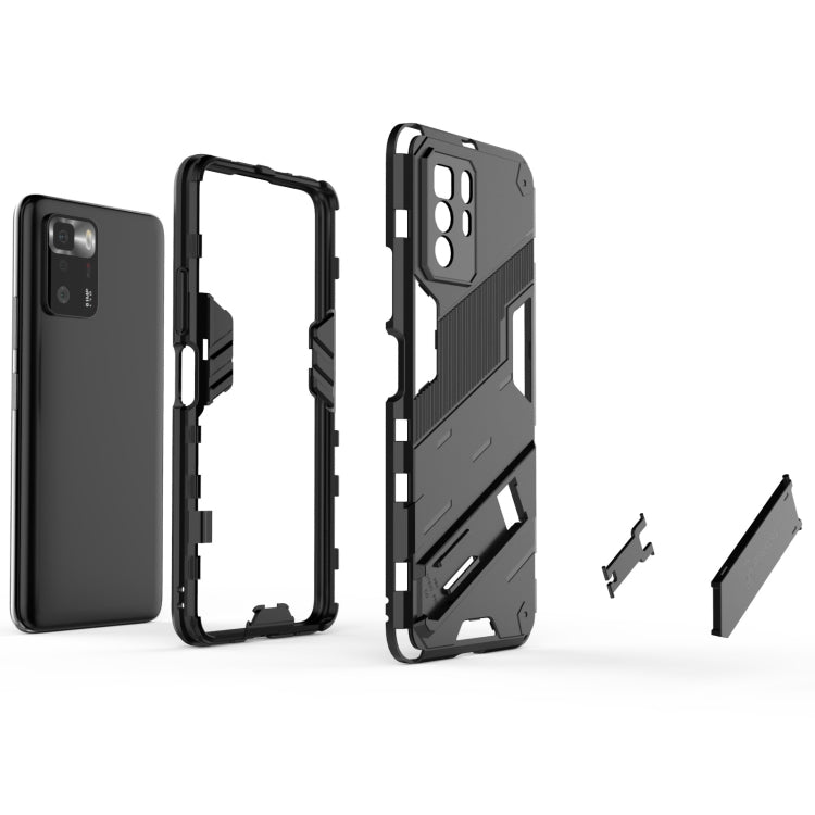 For Xiaomi Redmi Note 10 Pro 5G Punk Armor 2 in 1 PC + TPU Shockproof Case with Invisible Holder