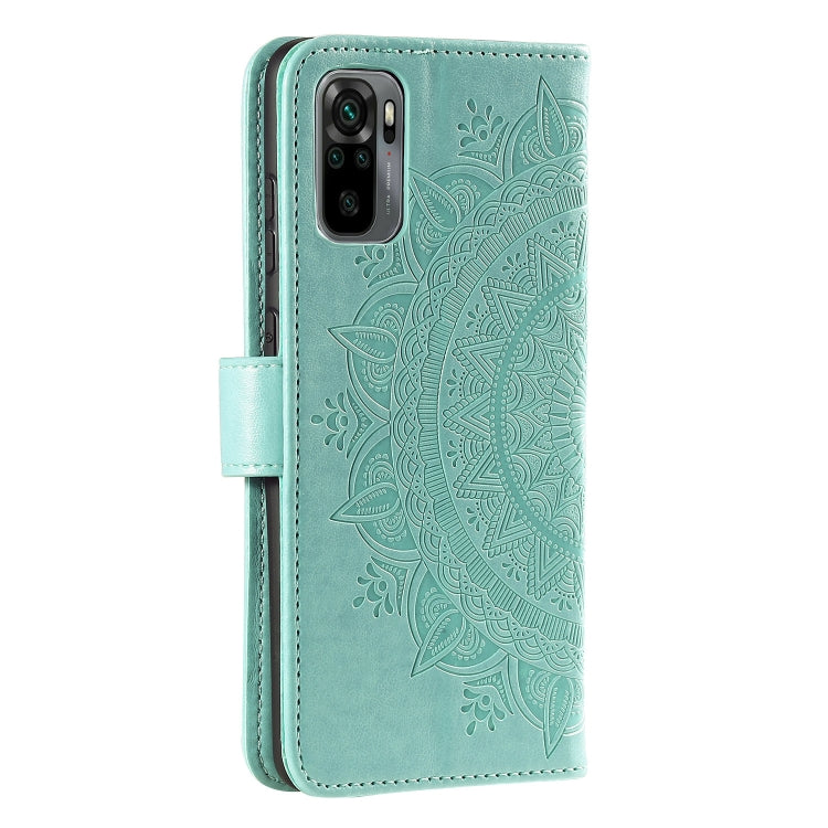 For Xiaomi Redmi Note 10 4G Totem Flower Embossed Horizontal Flip TPU + PU Leather Case with Holder & Card Slots & Wallet