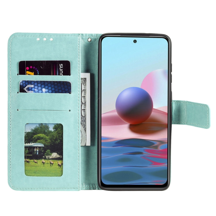 For Xiaomi Redmi Note 10 4G Totem Flower Embossed Horizontal Flip TPU + PU Leather Case with Holder & Card Slots & Wallet