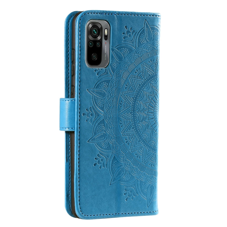 For Xiaomi Redmi Note 10 4G Totem Flower Embossed Horizontal Flip TPU + PU Leather Case with Holder & Card Slots & Wallet