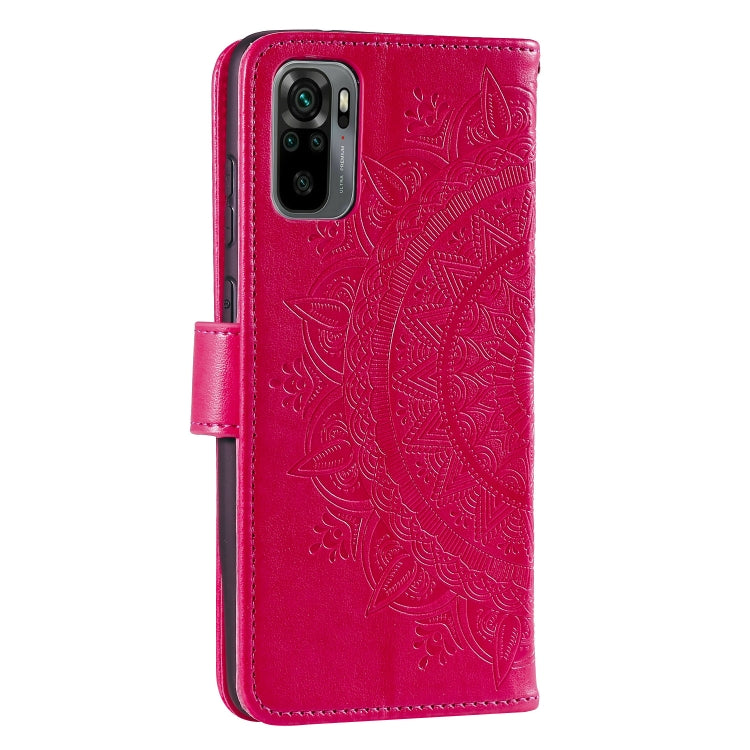For Xiaomi Redmi Note 10 4G Totem Flower Embossed Horizontal Flip TPU + PU Leather Case with Holder & Card Slots & Wallet