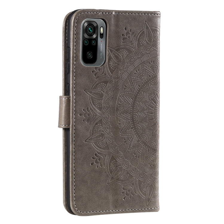 For Xiaomi Redmi Note 10 4G Totem Flower Embossed Horizontal Flip TPU + PU Leather Case with Holder & Card Slots & Wallet