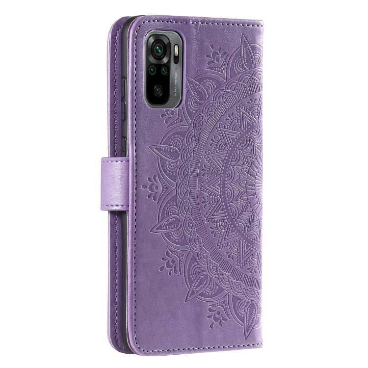 For Xiaomi Redmi Note 10 4G Totem Flower Embossed Horizontal Flip TPU + PU Leather Case with Holder & Card Slots & Wallet