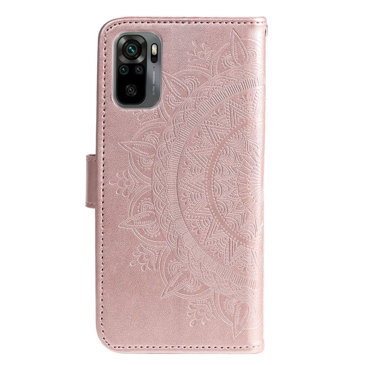 For Xiaomi Redmi Note 10 4G Totem Flower Embossed Horizontal Flip TPU + PU Leather Case with Holder & Card Slots & Wallet