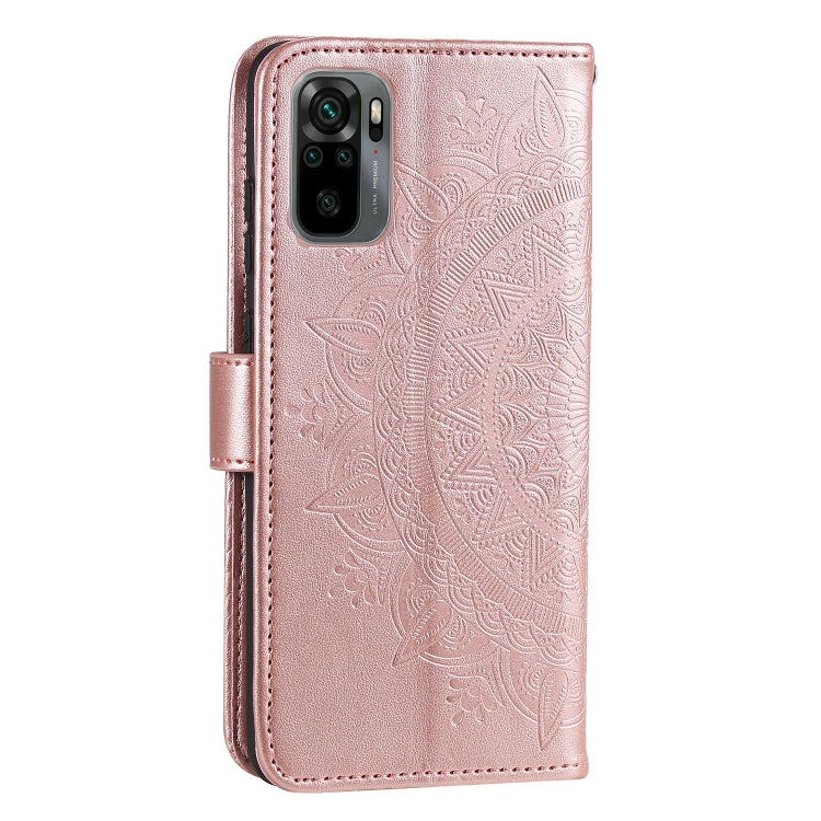 For Xiaomi Redmi Note 10 4G Totem Flower Embossed Horizontal Flip TPU + PU Leather Case with Holder & Card Slots & Wallet