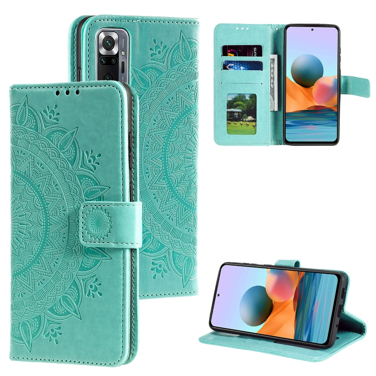 For Xiaomi Redmi Note 10 Pro Max Totem Flower Embossed Horizontal Flip TPU + PU Leather Case with Holder & Card Slots & Wallet