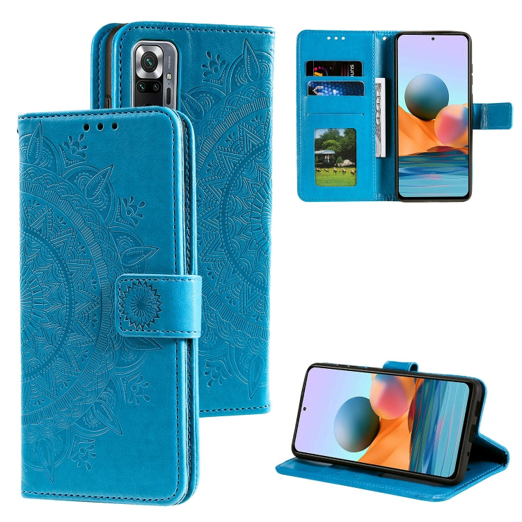 For Xiaomi Redmi Note 10 Pro Max Totem Flower Embossed Horizontal Flip TPU + PU Leather Case with Holder & Card Slots & Wallet