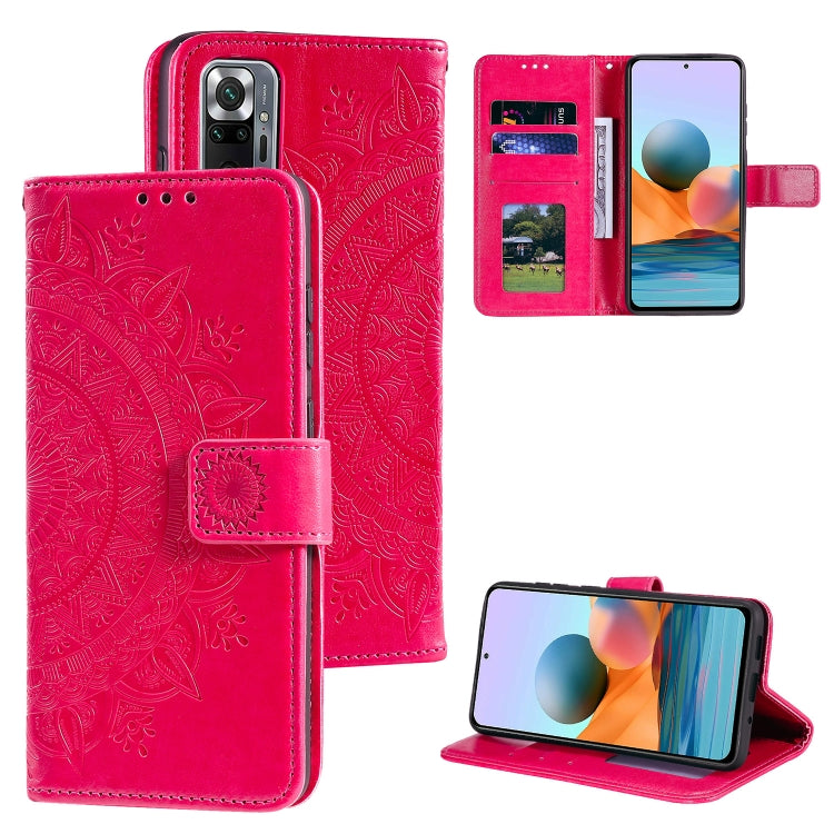 For Xiaomi Redmi Note 10 Pro Max Totem Flower Embossed Horizontal Flip TPU + PU Leather Case with Holder & Card Slots & Wallet