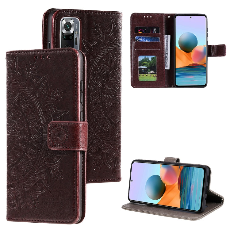 For Xiaomi Redmi Note 10 Pro Max Totem Flower Embossed Horizontal Flip TPU + PU Leather Case with Holder & Card Slots & Wallet