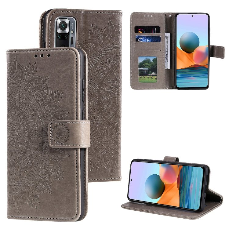 For Xiaomi Redmi Note 10 Pro Max Totem Flower Embossed Horizontal Flip TPU + PU Leather Case with Holder & Card Slots & Wallet